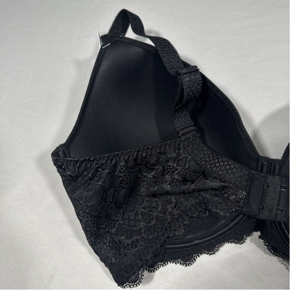 NWT $115 Simone Perele [‎ 36E ] Caresse Underwire Plunge Bra in Black #T1896 - Picture 10 of 12